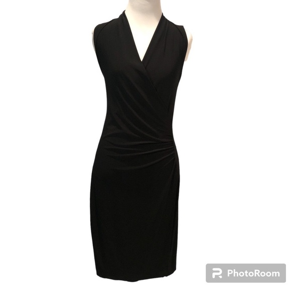 Norma Kamali Black Sleeveless Side Drape Dress-Size XS - Picture 2 of 6